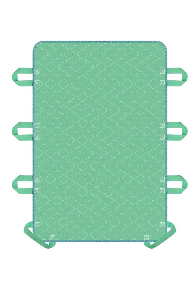 Positioning Bed Pad with 8 Reinforced Handles-34 x 34″ x 52″, Green