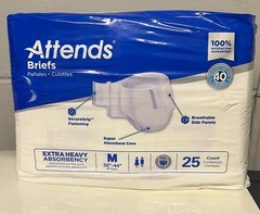 Attends Adult Briefs Unisex Medium Heavy Absorbency 25 Count Pack of 1 .