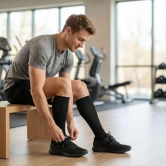 Compression Socks Black M(1Pair 20-30 mmHg Men and for Running, Travel flying…