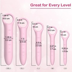 Silicone Dilators for Pelvic Floor for Women with Fine Scales, 5-Pack Pink with
