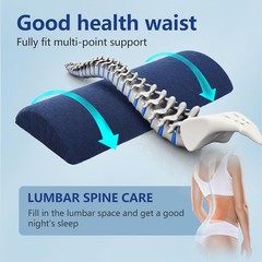 Lumbar Support Pillow Memory Foam Large 3.15×23.6 Inches Back Lower Pain Relief