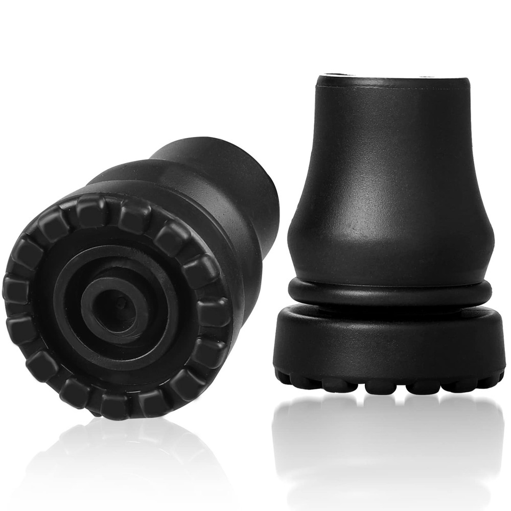 2 Pack 5/8 Inch Heavy Duty Rubber Cane Tips Replacement Walking Stick Caps
