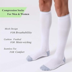 FITRELL 3 Pairs Compression Socks for Women Small-Medium, Black+white+grey