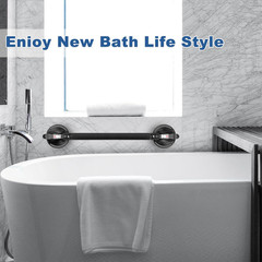 Heavy Duty Suction Cup Shower Handle for Bathroom Safety – Black Grab Bar