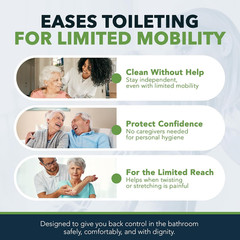 Multipurpose Toilet Aids – 20″ Inch Wiping Aid Toileting for Women & Men, But…