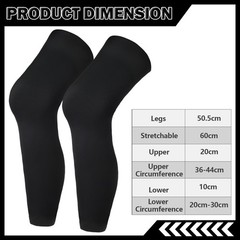 Full Length Compression Leg Sleeve Knee Brace Undersleeve Men Women Sports