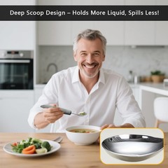 Weighted Adaptive Utensils, 4-Pcs Utensils for Hand Tremors Silver