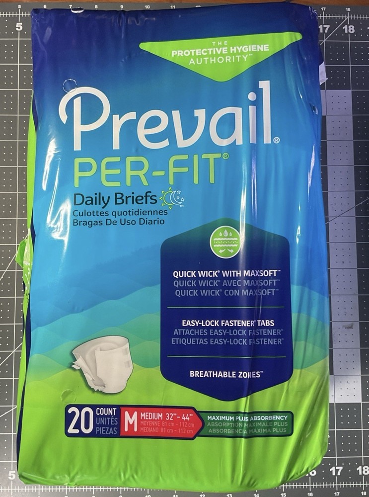 Prevail Per-Fit Unisex Underwear – Medium Size, Bag of 20