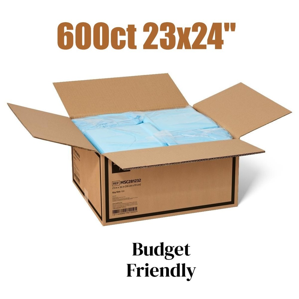 600 Pads 23×24″ Economy Multi Layer Adult Incontinence Under Pads UNDER .20ȼ ea.