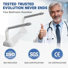 Heavy Duty Toilet Safety Rail (480 LB) – Armrest Hand Rail for Elderly, Pregnant