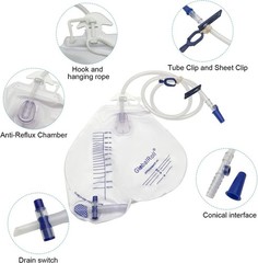 Professional Urinary Drainage Bag – 2000 mL Capacity for Caregivers – 5 Pack