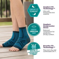 BraceAbility Athletic Ankle Compression Socks for Men and X-Small, Light Blue