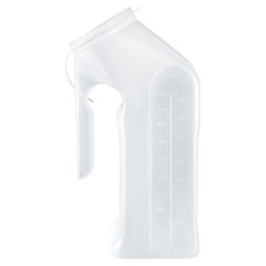 McKesson Male Urinal Urine Pee Bottle With Cover Lid 32 oz 1000 mL Pack of 2