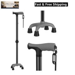 Walking Cane Super Light Only 1 lb with Ergonomic Handle and 4-Pronged Base f…