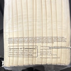 Member’s Mark Total Protection Underpads L Super Absorbency 15 Ct White 23×36