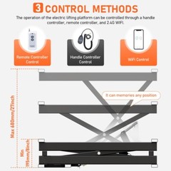 Electric Lifting Platform 330LBS Load height 8 to 27 inch, Smart controller
