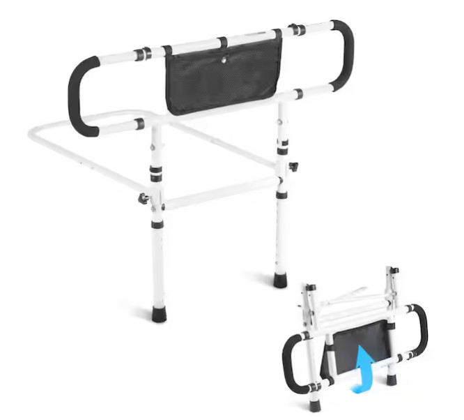 VEVOR Bed Assist Rail 450lb Foldable Bed Side Safety Rail 4‑Level Handle