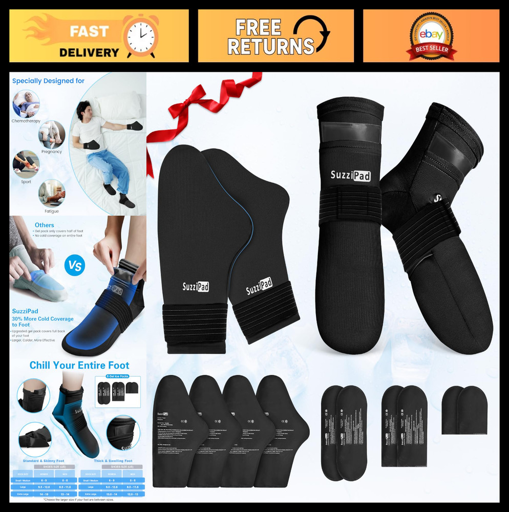 Cold Therapy Gloves & Socks for Chemo Relief, Ice Packs for Hands & Feet, S/M