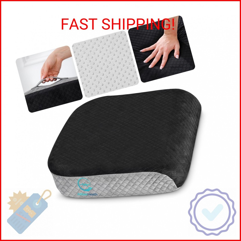 Large Seat Cushion (19” x 17” x 3”) Memory Foam for Office Chair, Wheelchair Cus