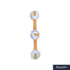 Grab Bar Suction Cup Dual Rotating 19.75 Inch White Orange Metal Tool-free