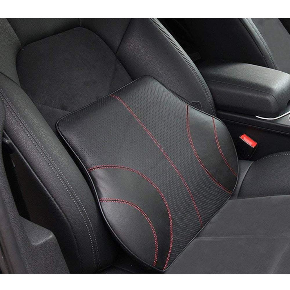 PU Soft Leather Lumbar Cushion,Car Seat Lower Back Support Pillow with Soft M…
