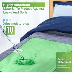 Bed Pads Washable Waterproof 34″x36″- Pack of 4 Incontinence Bed Pads & Washa…