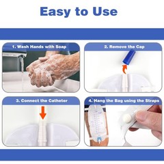 3 Pack Catheter Bags, Premium Easy-Tap Leg Bag Urinary Drainage Bag, 32 Oz with
