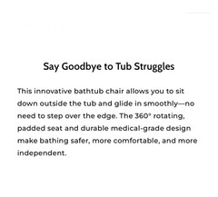 Journey Softsecure Rotating Transfer Tub Bench – Shower Chair for inside Bathtub