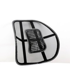 Car Seat Back Support Breathable Mesh Back Lumbar Support Cushion w/Massage Bead