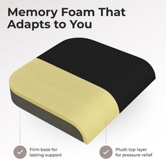 Elegant Extra Large Memory Foam Seat Cushion for Back Pain Relief – 19×17 Inches