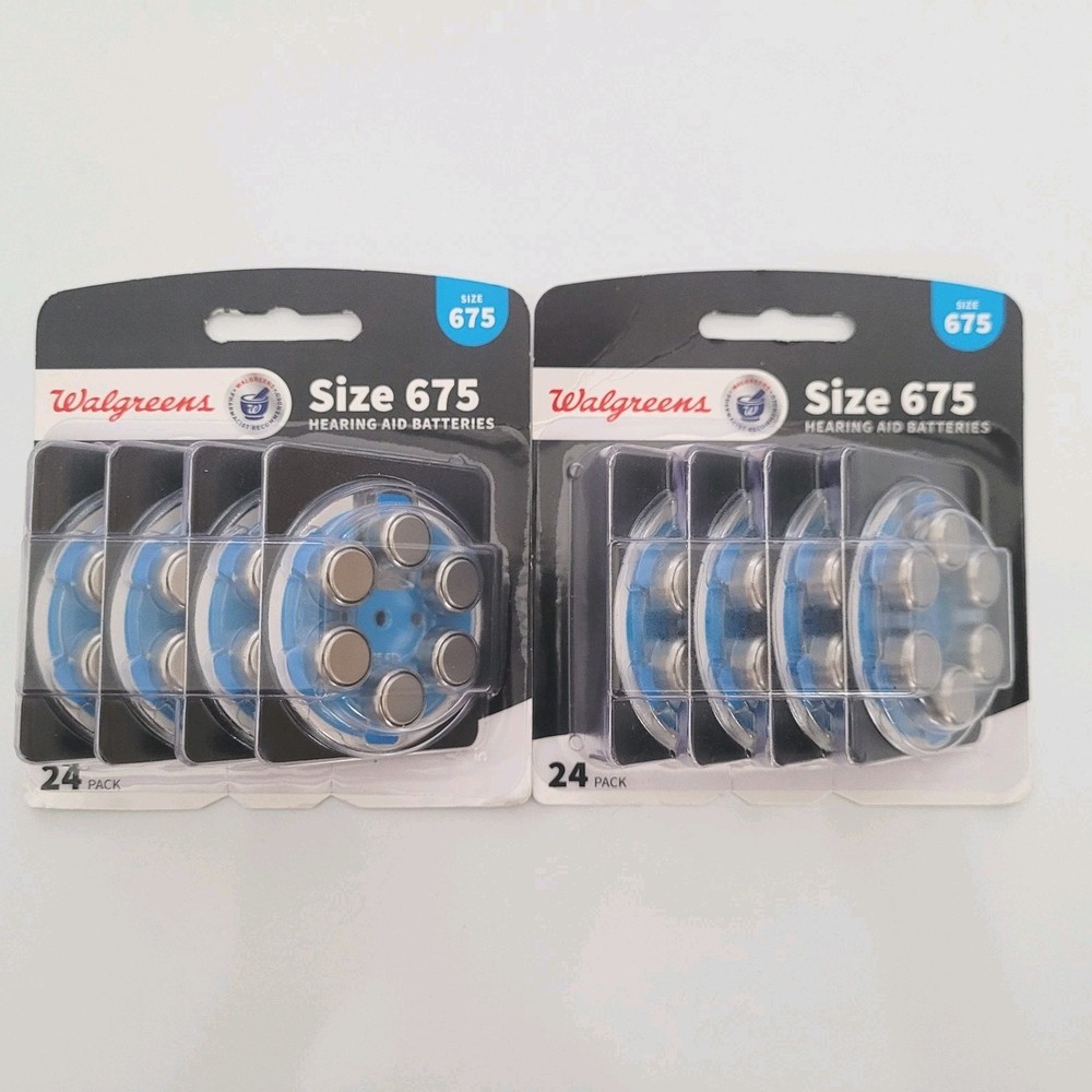 Walgreens LOT OF 2 Size 675 Hearing Aid Batteries 24 Count Zinc 1.45V Exp 02/28