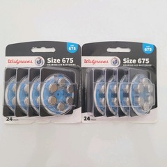Walgreens LOT OF 2 Size 675 Hearing Aid Batteries 24 Count Zinc 1.45V Exp 02/28