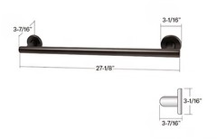 Kingston Brass GBS1424CS2 Berwyn 24-inch x 1-1/4-inch OD Safety Grab Bar, Brass