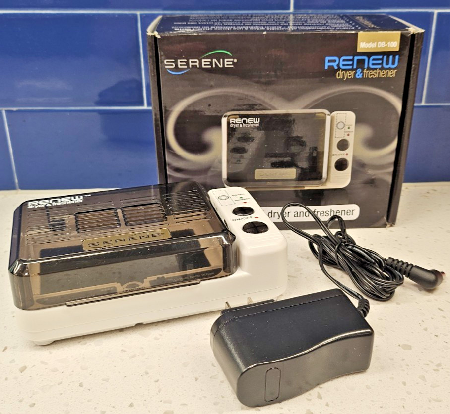 New Serene Innovations DB-100 Compact White ReNew Hearing Aid Dryer & Freshener