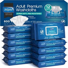 600 Count Disposable Adult Wipes – Enriched with Aloe & Vitamin E for Freshness