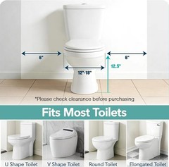 Toilet Safety Rails, Adjustable Height & Width, 350 lb, Elderly & Handicap