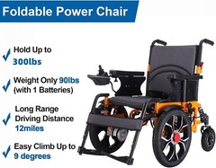 All Terrain Electric Wheelchair Foldable with 20 in Seat Supports up to 300 lbs