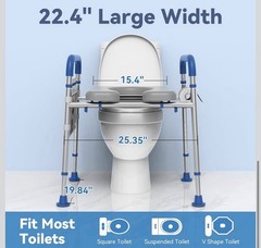 Loyoda Toilet Seat Risers for Seniors, Raised Toilet Seat with Handles & Padded