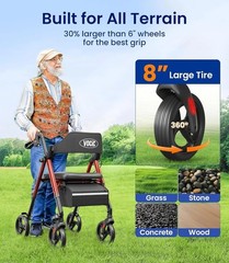 Z21 Rollator Walker for Seniors with Seat – Supports 350lbs, Lightweight & Fo…