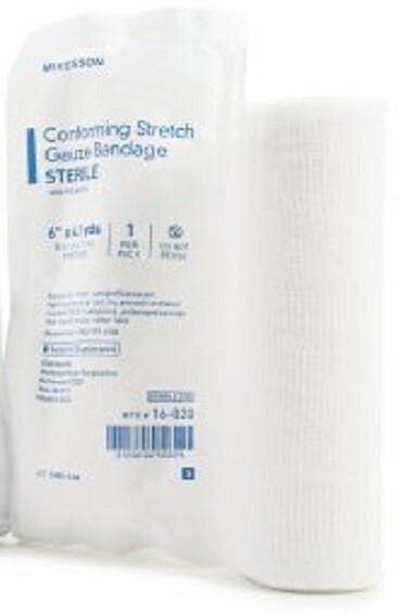 McKesson Conforming Bandage Poly Blend 6Inch X 4-1/10 Yard Roll Sterile (1 Roll)