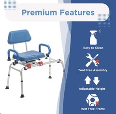Journey Softsecure Rotating Transfer Tub Bench – Shower Chair for inside Bathtub