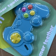 2 NEW Baby Grin Teether Gamer Controller Pink & Blue sensory Easter Gift Girl