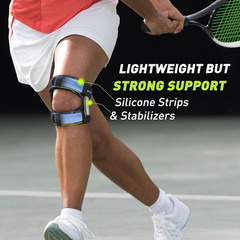 Patellar Tendon Support Strap with Side Stabilizers & Patella Gel Pads, Knee Bra