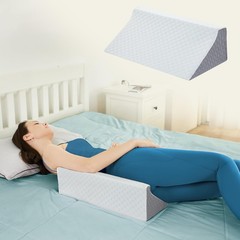 Loeysu Body Positioner Wedge Pillow for Side 20 Inch Length, White & Gray