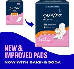 Comfortable & Absorbent Ultra Thin Overnight Feminine Pads with Wings – 40 Count