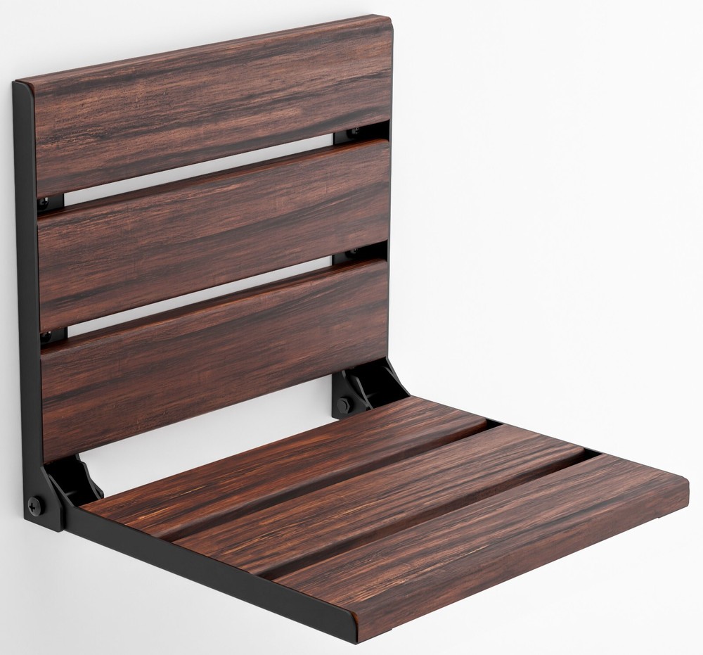 Teak Wood Folding Bath Seat – Wall Mount, Hidden, Waterproof, Handmade Design