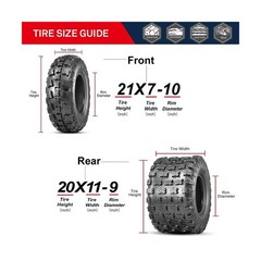 OBOR Advent ATV Tires 21×7-10 Front & 20×11-9 Rear, 6 Ply GNCC Champion 21x7x…