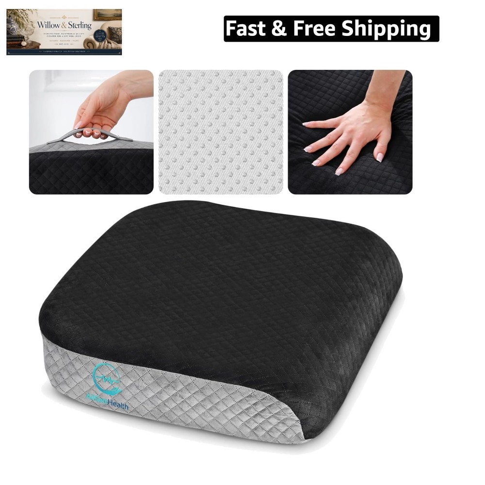 Large Seat Cushion 19” x 17” x 3” Memory Foam for Office Chair, Wheelchair Cu…