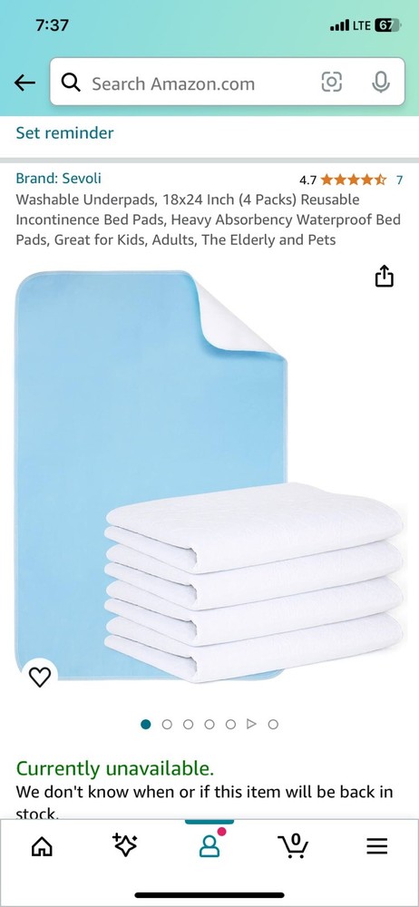 4 18”x24” Washable Underpads Bed Reusable Pads Waterproof Incontinence Hospital