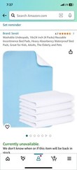 4 18”x24” Washable Underpads Bed Reusable Pads Waterproof Incontinence Hospital